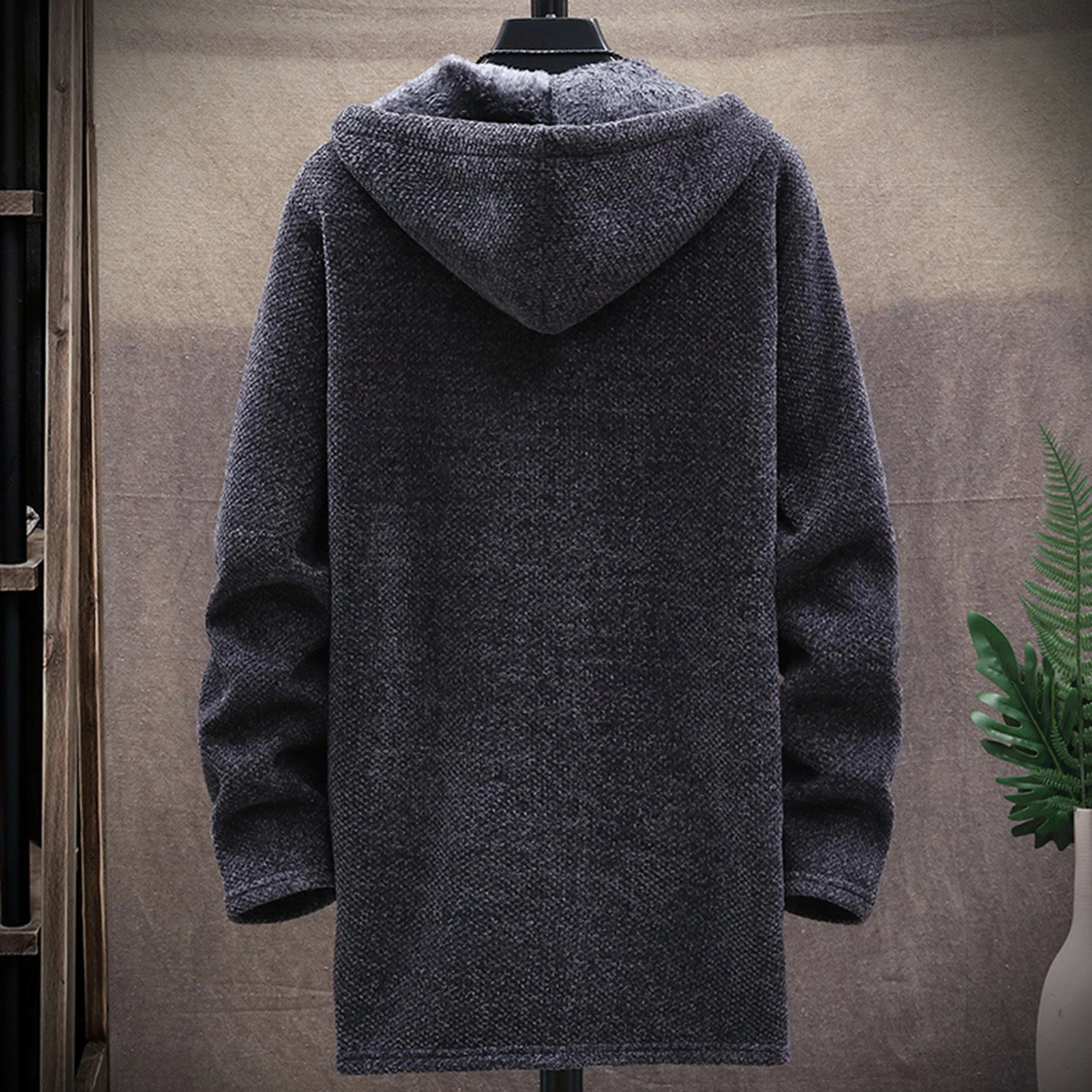 Winter Warm Jacket Men Coat Casual Coat Knitted Coat Autumn Winter Long Sleeve Plush Liner Sweater Zipper Knitted Coat680_voghion.com