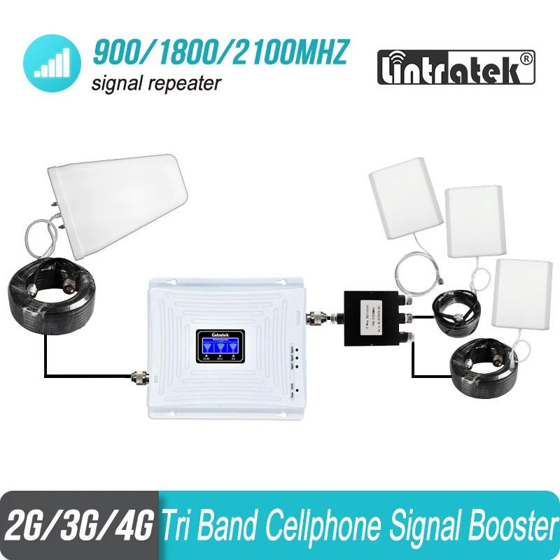 Трехдиапазонный повторитель сигнала для сотового телефона 2G 3G 4G 900 1800 2100 GSM 3 шт набор внутренних антенн Усилитель GSM WCDMA LTE#40