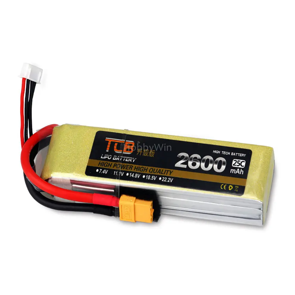 14.8V 4S 2600mAh 25C Upgrade LiPO Battery XT60 plug for RC Model Airplane Helicopter FPV Drone Multirotor Aircraft | Игрушки и хобби