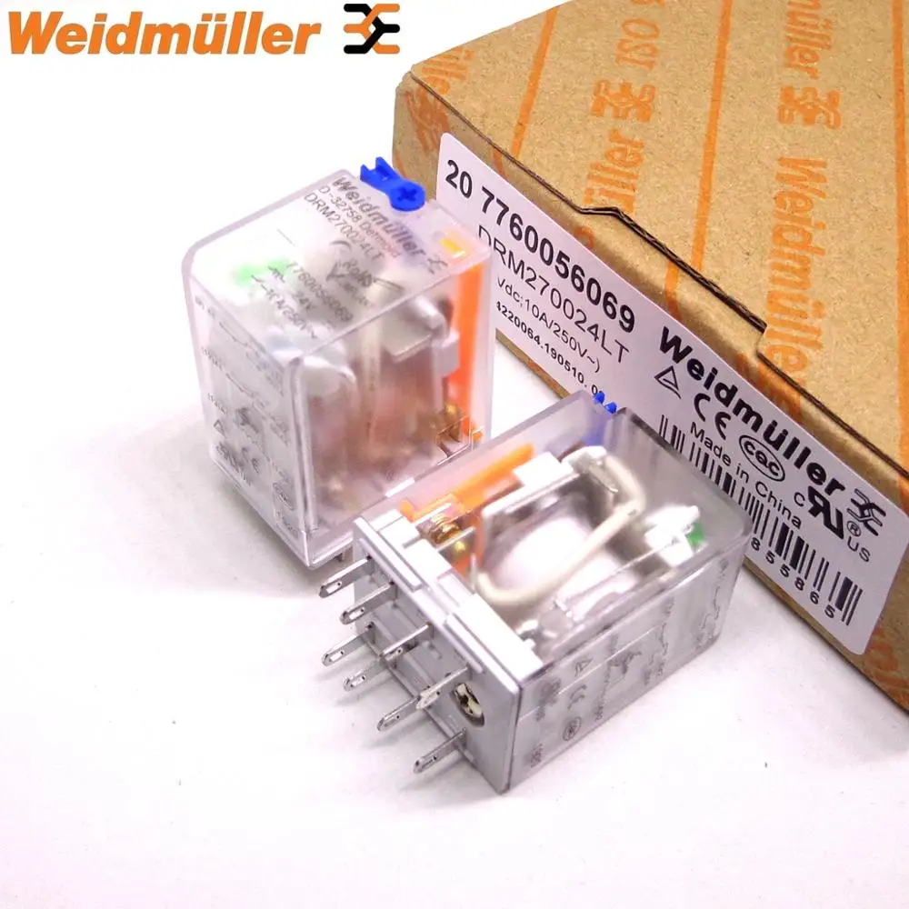 Electromagnetic Relay 4PDT 24VDC 5A/250VAC 5A/24VDC DRM570024LT Weidmuller RoHS 
