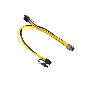 

Hot Extension Cable 6pin to 2 PCIe 8(6+2)pin Motherboard Splitter Power VGA Graphic Video Card Adapter Power Supply Sata Cable