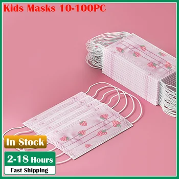 

10-100PC Child Masken mascarilas strawberry pattern Cartoon Printing Disposable Face Mask Health Care mascarilla maschere