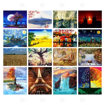 

5D DIY Diamond Abstractionism Painting Full Square Drill Diamond Embroidery Sunset Cross Stitch Landscape Home Decoration