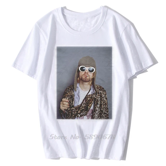 Synlig kalligraf begå men t-shirt kurt cobain white the happiness is have my tshirt funny tees  tops new