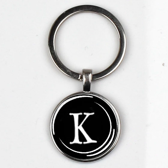 XKHLHJ 26 English alphabet keychain name first letter ABCD pendant  key chain car wallet handbag men and women jewelry gift 11