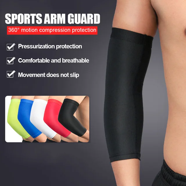 1 Piece Breathable Arm Support Sleeve Sun UV Protection Basketball Running Fitness Armguards Sports Compress Elbow Pads 2
