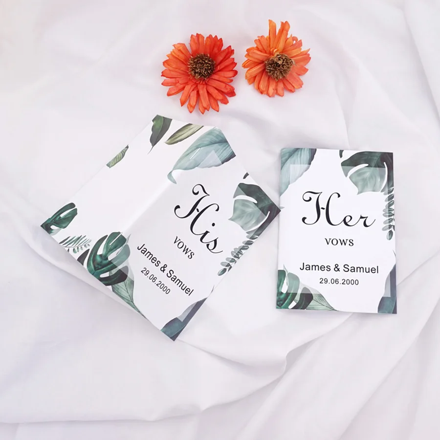 Personalized Wedding Vow Book Custom Names Signature Party Gifts for Bride and Groom Set of 2 Books | Дом и сад