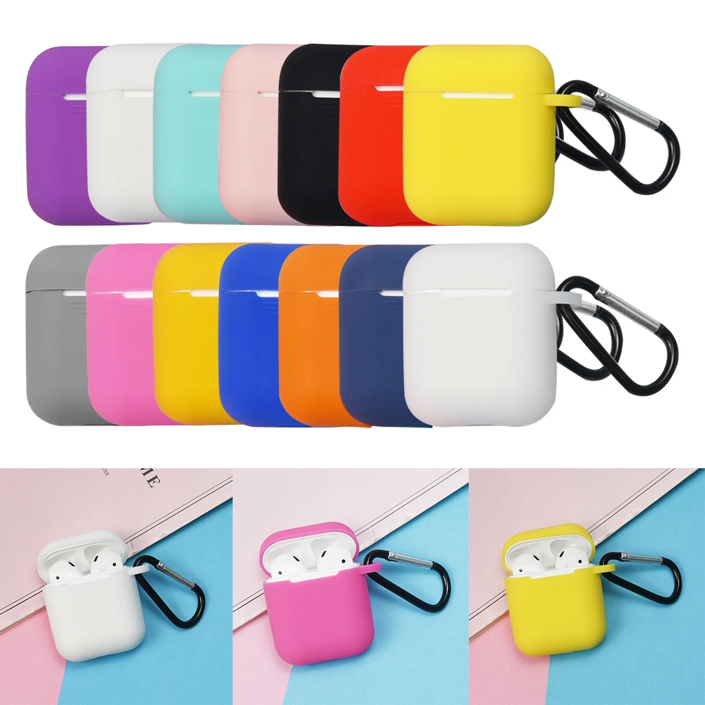 Full Protective Case Cover For Portable Silicone Skin with Keychain Cover for Apple Earphone Charging Case 2019 New High Quality