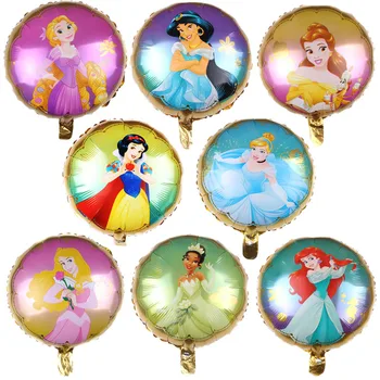 

10/20/50pcs Cinderella Snow White Aurora Belle Ariel Jasmine Tiana Princess balloons globos Baby girl birthday Party supply toys