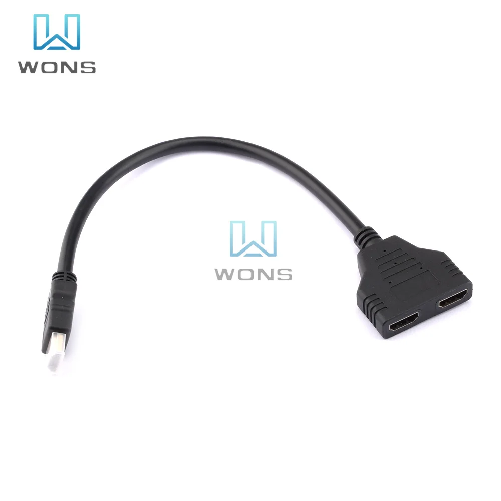 1PC HD-MI Compatible 2 Dual Port Y Splitter HD 1080P V1.4 Male To Double Female Adapter Cable 1 In Out Converter Connect | Обустройство