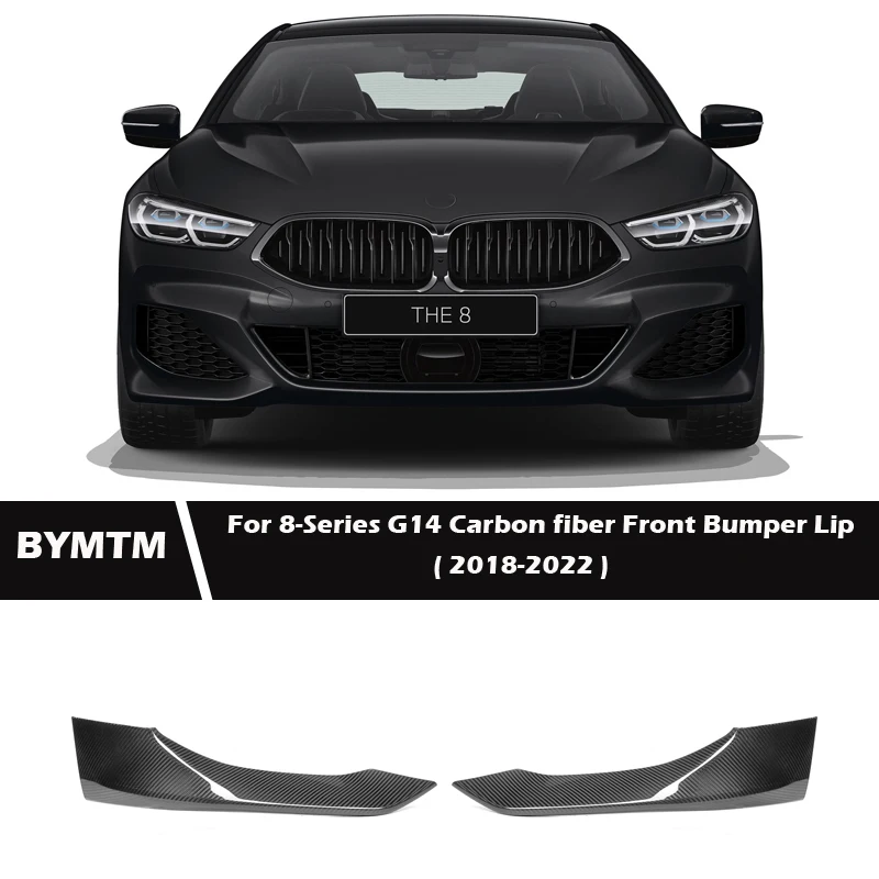 

X Style Real Carbon fiber Winglets Front Bumper Lip Spoiler Splitters For BMW 8 Series G14 Sport