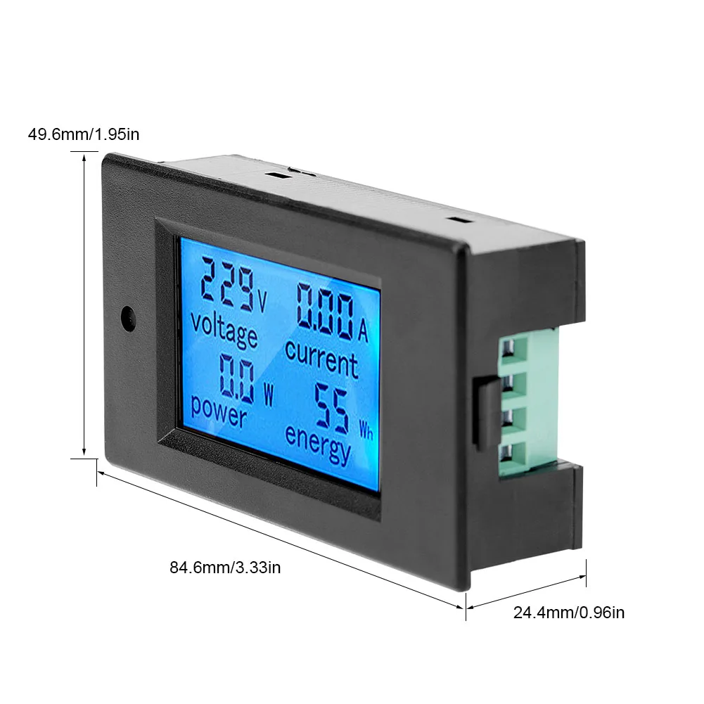 Высокое качество 100A AC 80~ 260 в цифровой измеритель мощности монитор напряжения кВтч Ватт-Вольтметр Амперметр Измерение мощности подсветка