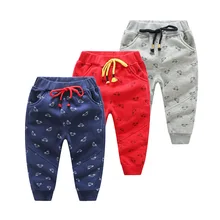 INS/детская одежда; сезон осень; стиль; Повседневные детские брюки с принтом машины