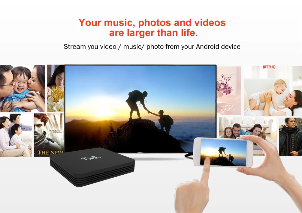 TX9S 10 шт. Android 4k tv box Amlogic 912 чип 2G 8G медиаплеер широко используется поддержка подключения Smart tv KD 17,3 t