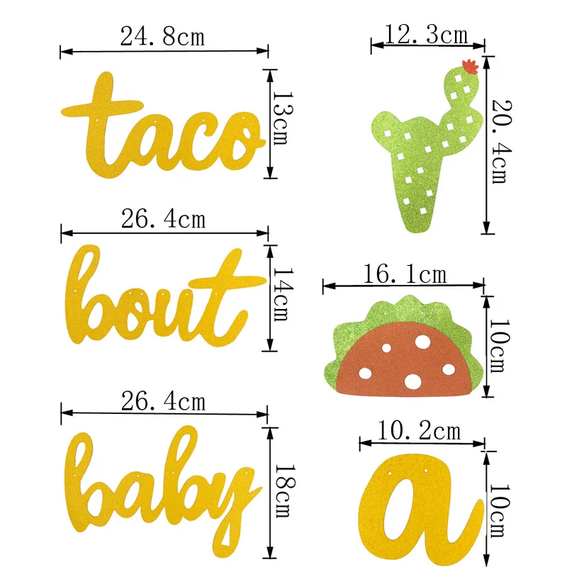 Gender Secret Taco Bout  baby Banner Baby Shower Party Oh Baby Hawaiian Baby Shower Cake Tag Decoration HL85 (4)