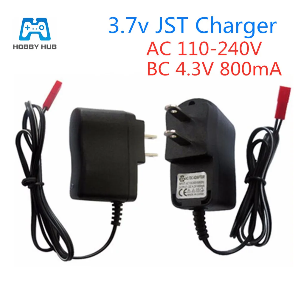 

3.7V 800mA JST Plug Charger Units For 1S Lipo battery charger For MJXRC X400 X500 X800 toy RC Toys AC 110-220V DC 4.3v 800mAh