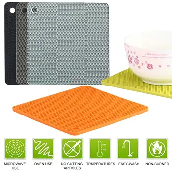 

Square Honeycomb Non-slip Heat-Resistant Silicone Mats Bowl Pad Pot Holder Thicken Insulation Table Placemat Home Desktop Decor