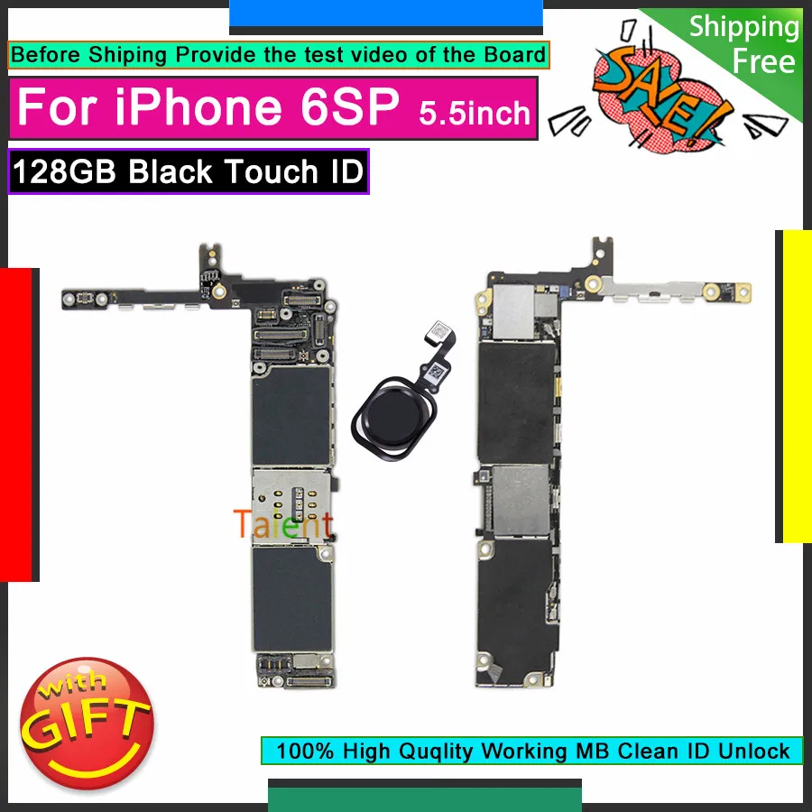 Для IPhone 6S Plus материнская плата 128 ГБ черная сенсорная идентификационная