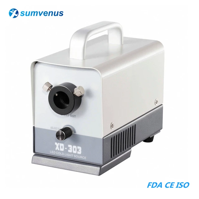 $US $206.91 MINI Portable LED 20W Industry Microscope Microscopy Cold Light Source Optical Fiber Jewelry Identification