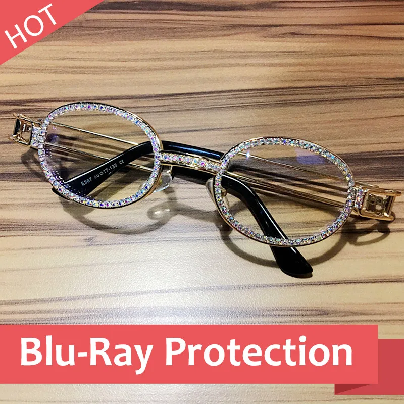 Blu-Ray Pretection Ретро Круглые Солнцезащитные очки женские винтажные стимпанк Солнцезащитные очки мужские прозрачные линзы Стразы солнцезащитные очки Oculos