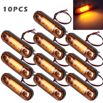 

10PCS Yellow LED Marker Light Truck Side Light Warning Light Width Light Signal Light DC10-30V 3LED Signal Warning Light