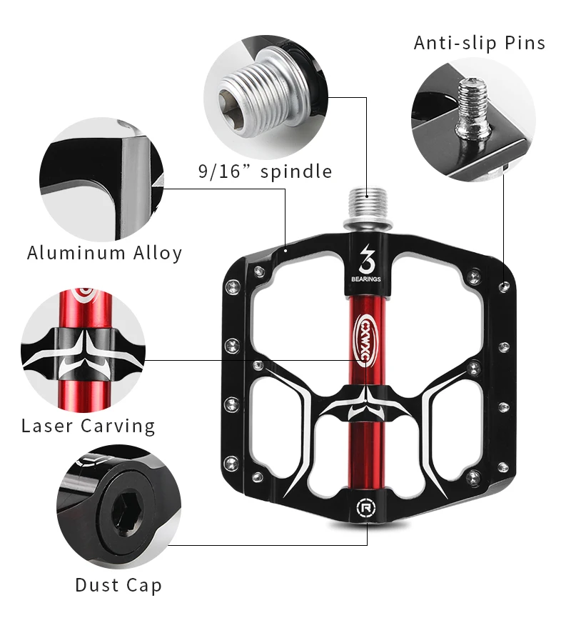 Плоские велосипедные педали MTB Road 3 герметичные подшипники велосипедные педали для горного велосипеда широкая платформа педали bicicleta mtb Аксессуары