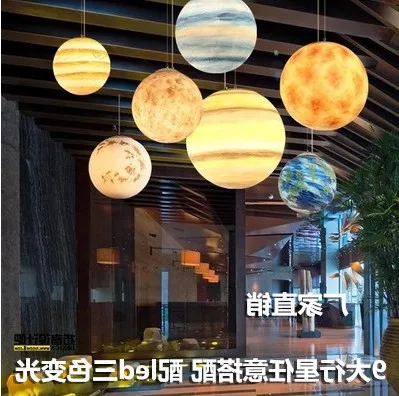 Nordic Creative Universe Planet Acrylic Pendant Light Moon Sun Earth Mars Uranus Mercury Jupiter Saturn Lamps luminaire | Лампы и