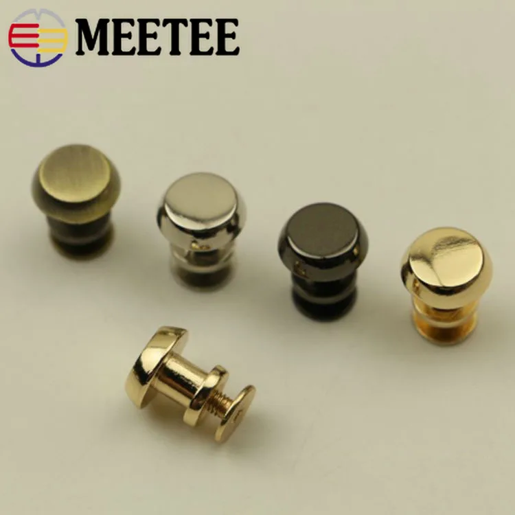 Meetee 20/40 шт 7/10 мм круглым носком и металлическими заклепками винт для сумки