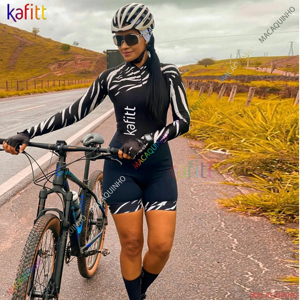 Geles Ciclismo Kafitt-Conjunto De Para Mujer, Mono De Manga Larga