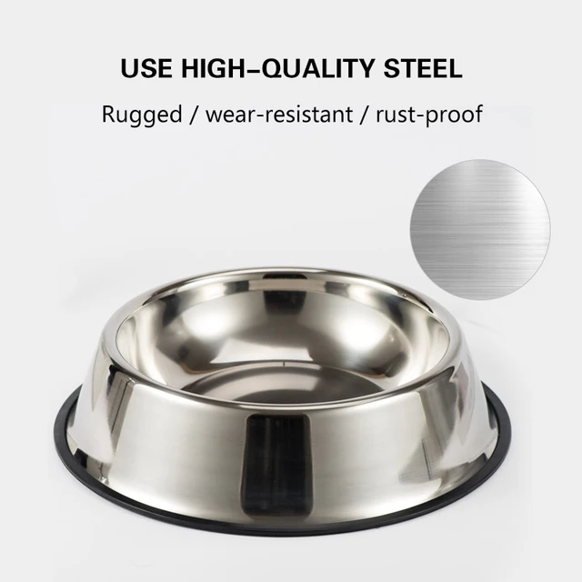 Stainless Steel Pet Dog Bowl Non-slip Durable Anti-fall Dogs Feeding  3