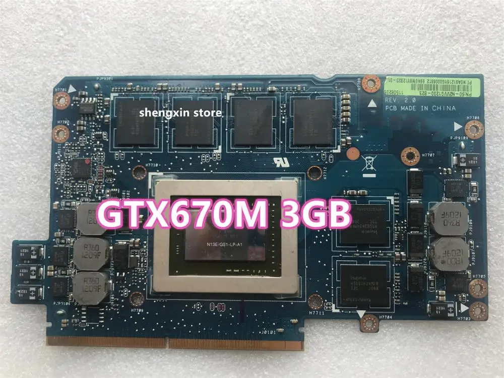 

For ASUS G75V G75VX 3GB GTX670M GTX 670M N13E-GR-A2 Video Vga Graphic card test 100%