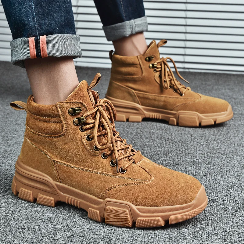 Мужские зимние кроссовки Botas De Hombre высокие Теплая удобная мужская обувь