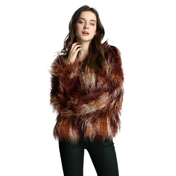 

2019 Fur Coat Winter Women Fashion Casual Faux Fur Colorful Wool Loose Plus Size Short Coat Female Jacket