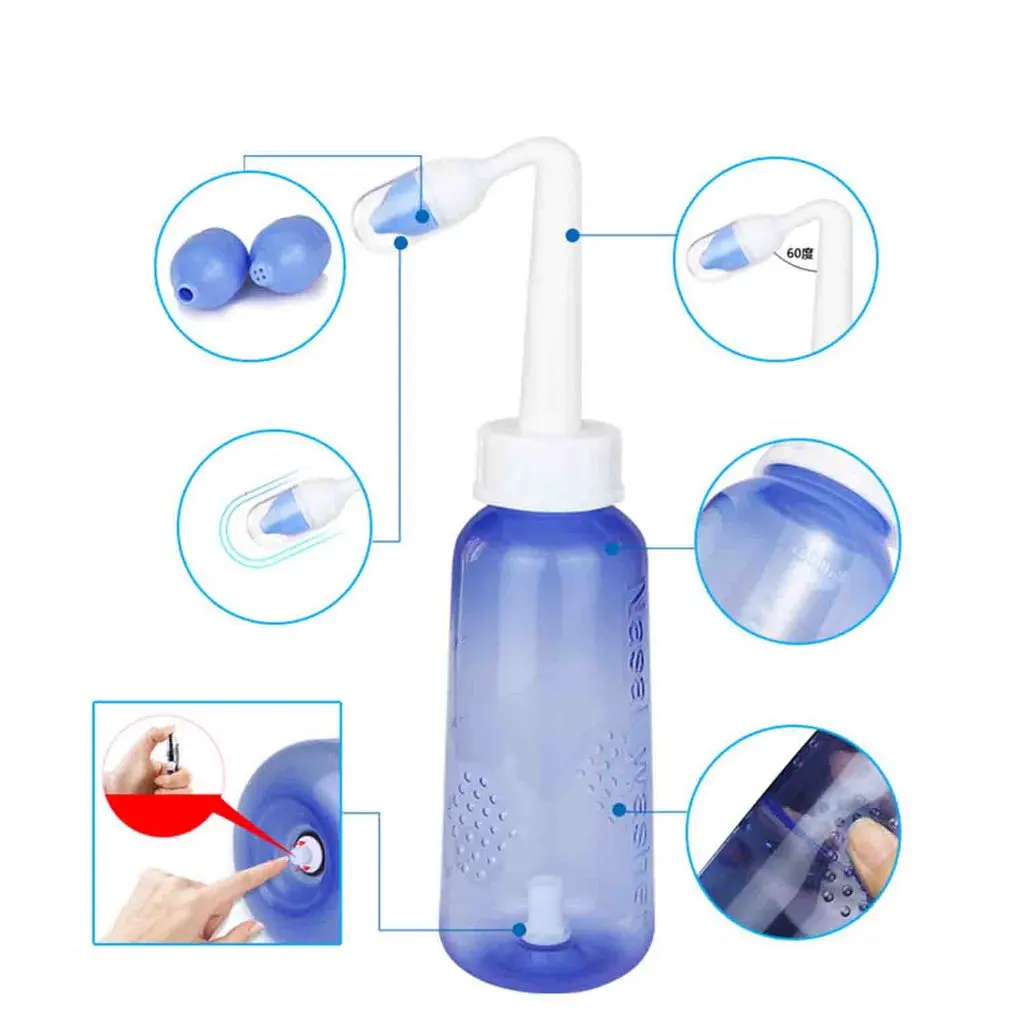 

Household Adults Children Nasal Wash Cleaner Plastic Nose Protector Manual Neti Pot Nasal Cleansing Device 1 Set