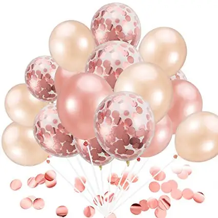 

14pcs Rose Gold Peach Birthday Party Decorations Kids Wedding Balloons Confetti Balloons Baby Shower Gender Reveal Globos Bridal