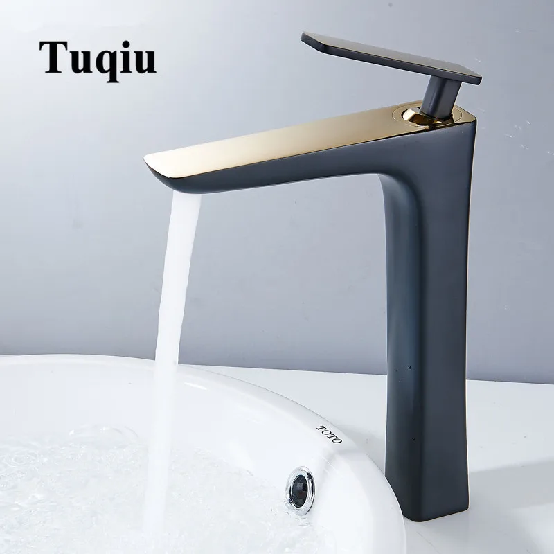 Rubinetto Lavabo Alto Moderno - Miscelatore Monoblocco Oro Spazzolato Con Tubi Flessibili, Acciaio Inox - Foto 6