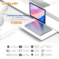 Teclast – tablette P20HD de 10.1 pouces, compatible avec Android 10, 4 go de RAM, 64 go de ROM, 2.4GHz/5GHz, WIFI, 4G, Bluetooth, 1920*1200, 6000mAh 