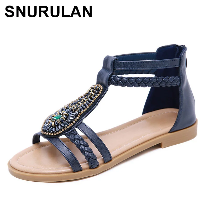 

SNURULAN Women's summer sandals "Bohemia", women's beach shoes For women sandals Summer Fashionshoes on a flat sole large Sizes