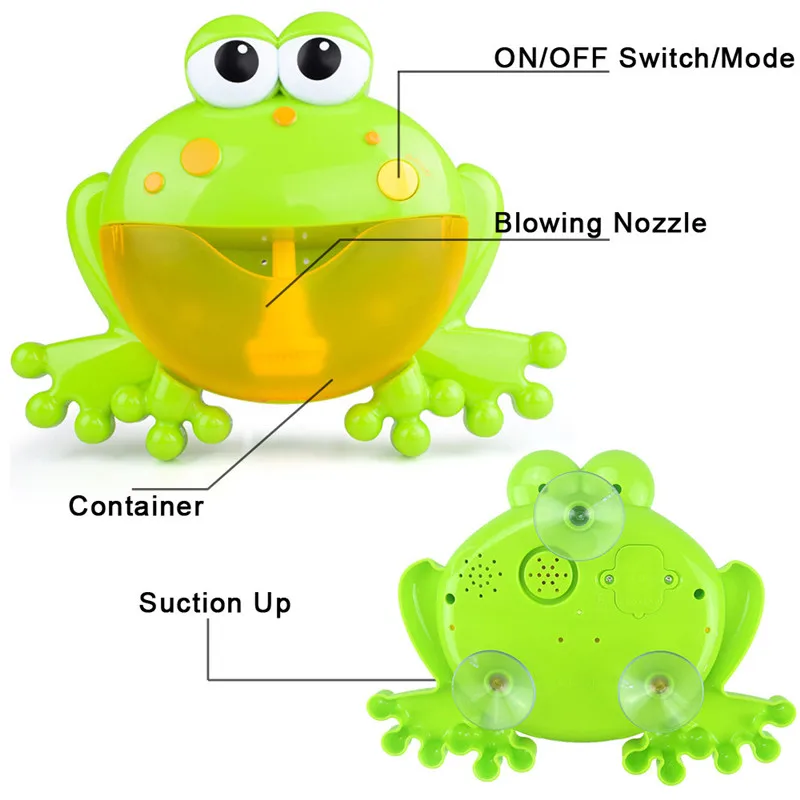 bath toys Bubble Machine Big Frogs Automatic Bubble Maker Blower Music Bath Toy for Baby zabawki dla niemowlaka juguetes  #3S27 (8)