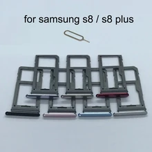 Cartão sim e adaptador para samsung galaxy, s8, g950, g950f, s8 plus, g955, g955f, micro sd porta bandeja de cartões