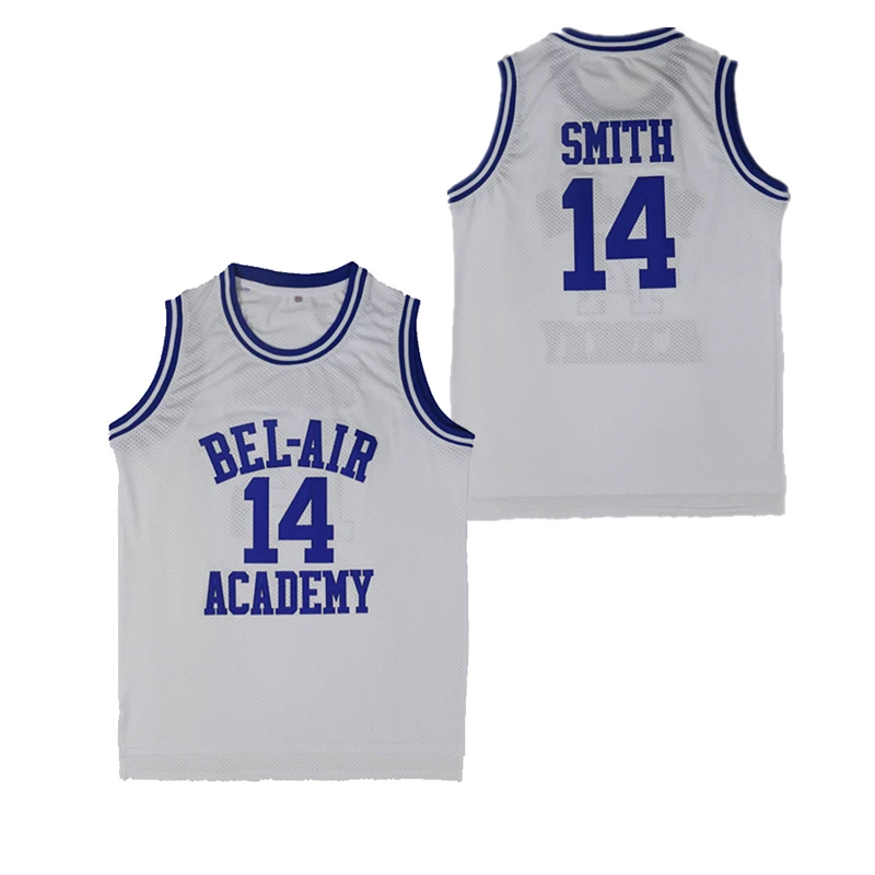 basketball jerseys Bad Boy BEL-AIR ACADEMY 14 SMITH jersey Embroidery sewing sportswear Hip-hop culture movie cosplay shirt basketball jerseys
