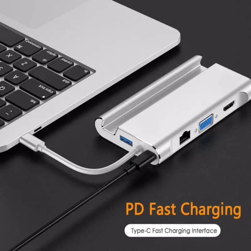 USB C док-станция для ноутбука USB 3,0 HDMI RJ45 Gigabit PD для MacBook samsung Galaxy S9/S8/S8+ type C usb-хаб
