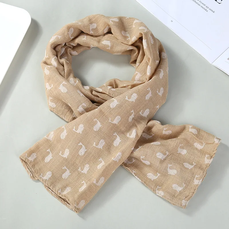 Dolphin Khaki Осенний квадратный хлопковый льняной детский нагрудники-шарфы для малышей; зимний детский шейный платок; шарфы для мальчиков и девочек; аксессуары для шеи - Цвет: Dolphin Khaki