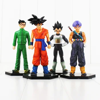 

4pcs/set 16cm New Dragon Ball Z Super Saiyan Son Goku Vegeta Trunks Yamcha PVC Action Figures Collectible Model Toys