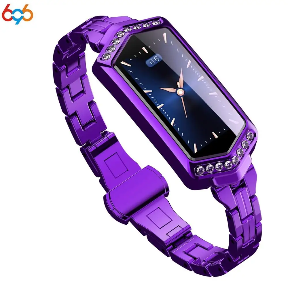B78 Purple Steel Смарт-часы женские/женские Смарт-часы фитнес-Браслет мониторинг сердечного ритма Смарт-браслет Bluetooth для Android IOS PK B57 Смарт-часы - Цвет: B78 Purple Steel