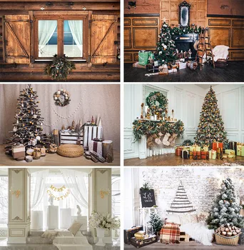 

Winter Snowflakes Wonderland Photography Background Christmas Window Snow Wooden House Decor Backdrop Photo Studio