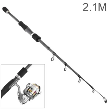 

2.1m Carbon Lure Fishing Rod Straight Shank 6 Section Telescopic Ultra Light Travel Fishing Lure Pole Fishing Tackle