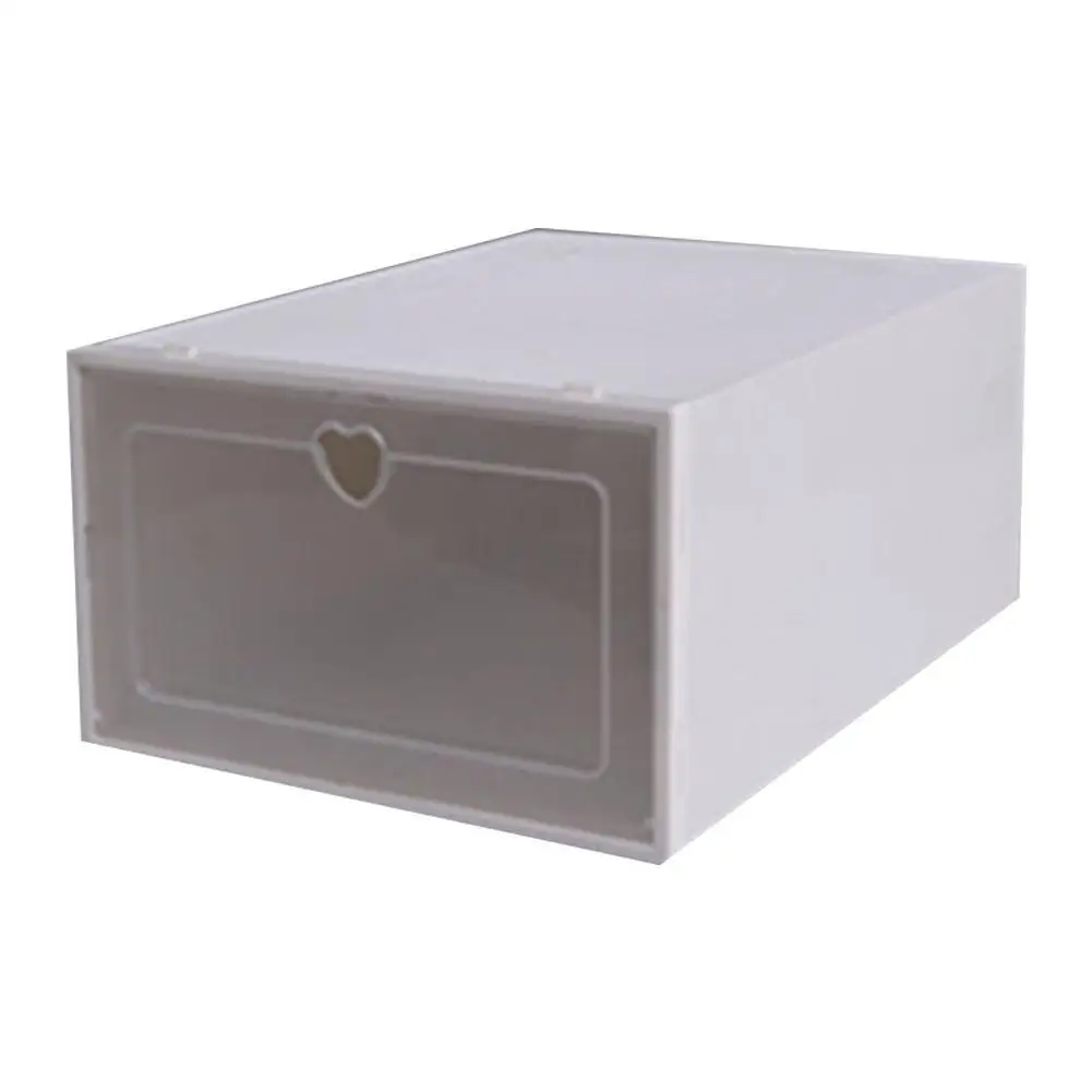 white 1 шт. Универсальный плотный прозрачный ящик Тип Коробка для хранения Shoebox для мужчин и женщин - Цвет: white