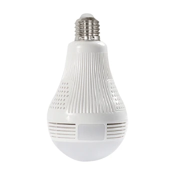 

360 ° LED Light 960P Wifi Camera Panoramic Home Security WiFi CCTV Fisheye Bulb Night Vision Two Way o (16G)