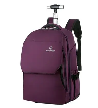 21 Inch purple WEISHENGDA рюкзак для багажа на колесиках, женский рюкзак для ручной клади, сумки для путешествий, рюкзак на колесиках, чемодан на колесиках - Цвет: 21 Inch purple